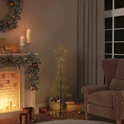 vidaXL LED-kerstboom 80 LEDs warm wit 120 cm