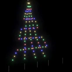 vidaXL LED Kerstboom met Grondspiesjes Meerkleurig 182 cm Metaal