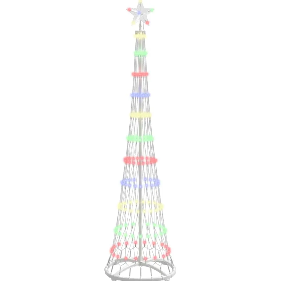 vidaXL LED Kerstboom Multikleur 51 x 51 x 190 cm Metaal