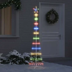vidaXL LED Kerstboom Multikleur 51 x 51 x 190 cm Metaal