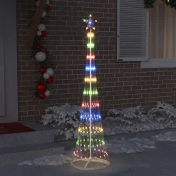 vidaXL LED Kerstboom Multikleur 51 x 51 x 190 cm Metaal