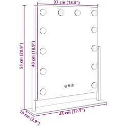 vidaXL LED Make-up Spiegel Wit 44 x 10 x 53 cm Glas en Staal