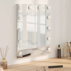 vidaXL LED Make-up Spiegel Wit 44 x 10 x 53 cm Glas en Staal