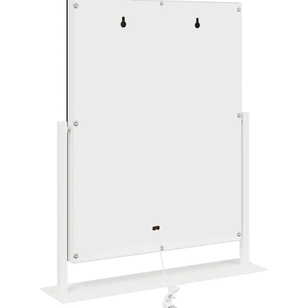 vidaXL LED Make-up Spiegel Wit 44 x 10 x 53 cm Glas en Staal