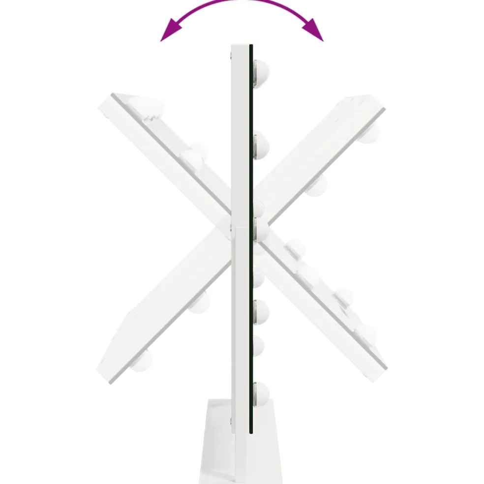 vidaXL LED Make-up Spiegel Wit 44 x 10 x 53 cm Glas en Staal
