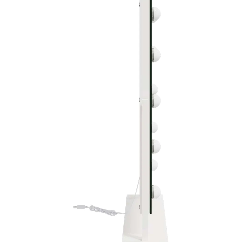vidaXL LED Make-up Spiegel Wit 44 x 10 x 53 cm Glas en Staal