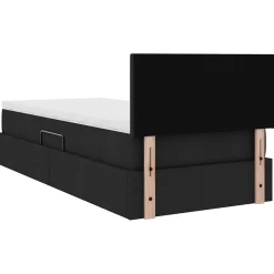 vidaXL LED Opslagbed met Matras Zwart 90 x 190 cm Stof