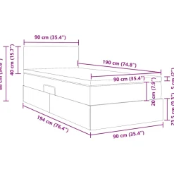 vidaXL LED Opslagbed met Matras Zwart 90 x 190 cm Stof