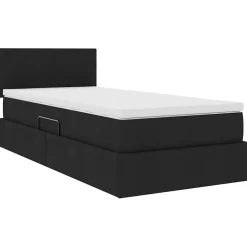 vidaXL LED Opslagbed met Matras Zwart 90 x 190 cm Stof