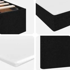 vidaXL LED Opslagbed met Matras Zwart 90 x 190 cm Stof