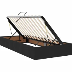 vidaXL LED Opslagbed met Matras Zwart 90 x 190 cm Stof