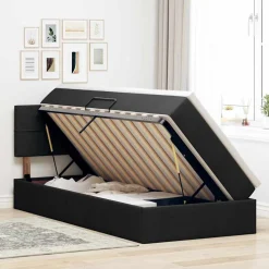 vidaXL LED Opslagbed met Matras Zwart 90 x 190 cm Stof