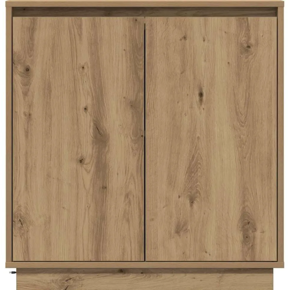 vidaXL LED Sideboard Artisanaal eiken 71 x 34,5 x 75 cm Bewerkt hout
