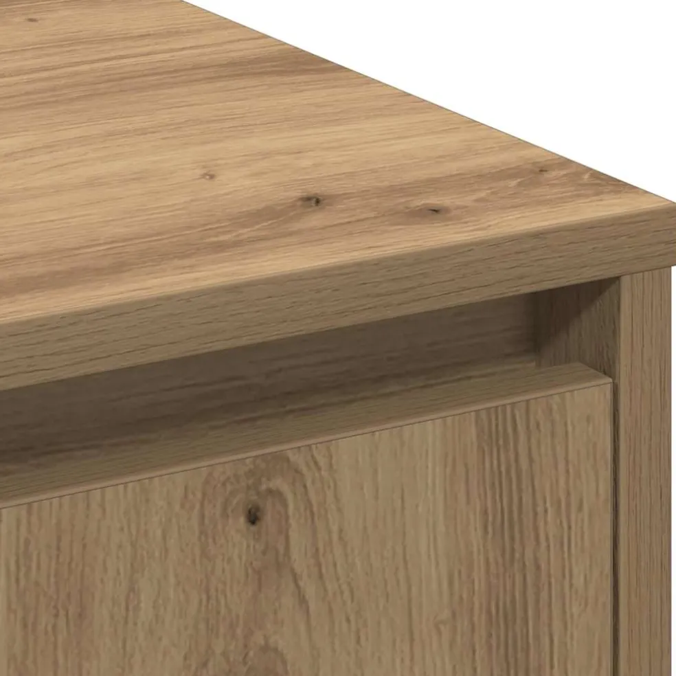 vidaXL LED Sideboard Artisanaal eiken 71 x 34,5 x 75 cm Bewerkt hout
