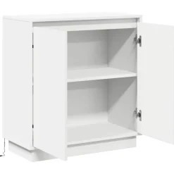 vidaXL LED Sideboard Wit 71 x 34,5 x 75 cm Bewerkt hout