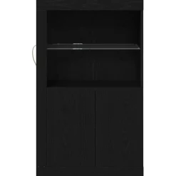 vidaXL LED Sideboard 60,5 x 37 x 100 cm Bewerkt hout Zwart Eiken