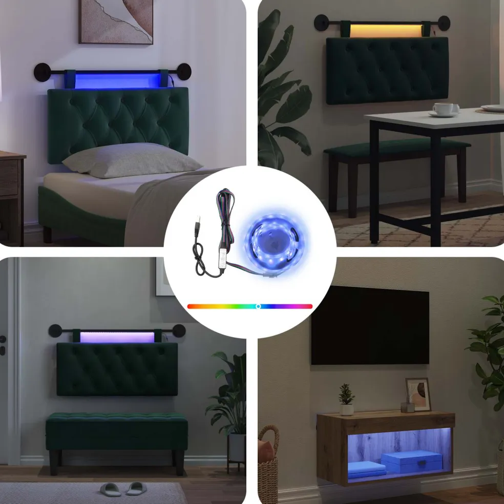 vidaXL LED-strip met LED-stripverlichting Zwart 180 cm SMD5050