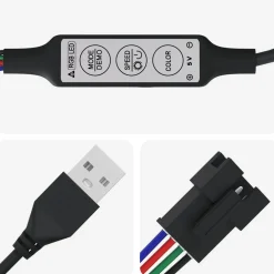vidaXL LED-strip 2 st Zwart en Multikleur Koper en kunststof