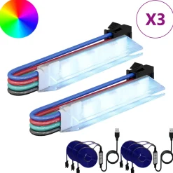 vidaXL LED-strip 2 st Zwart en Multikleur Koper en kunststof
