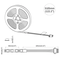 vidaXL LED-strip 2 st Zwart en transparant Koper en kunststof