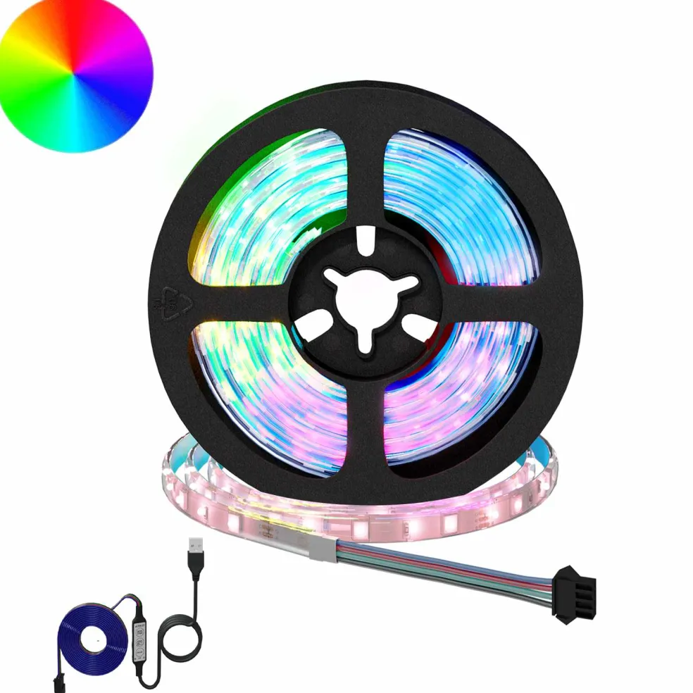 vidaXL LED-strip 2 st Zwart en transparant Koper en kunststof