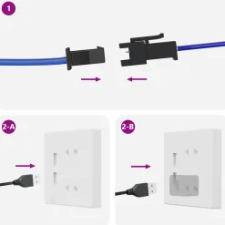 vidaXL LED-strip 2 st Zwart en Wit Koper en kunststof