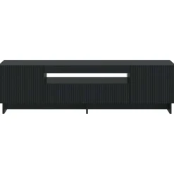 vidaXL LED tv-meubel EDE 153 x 35 x 43 cm Zwart Bewerkt hout