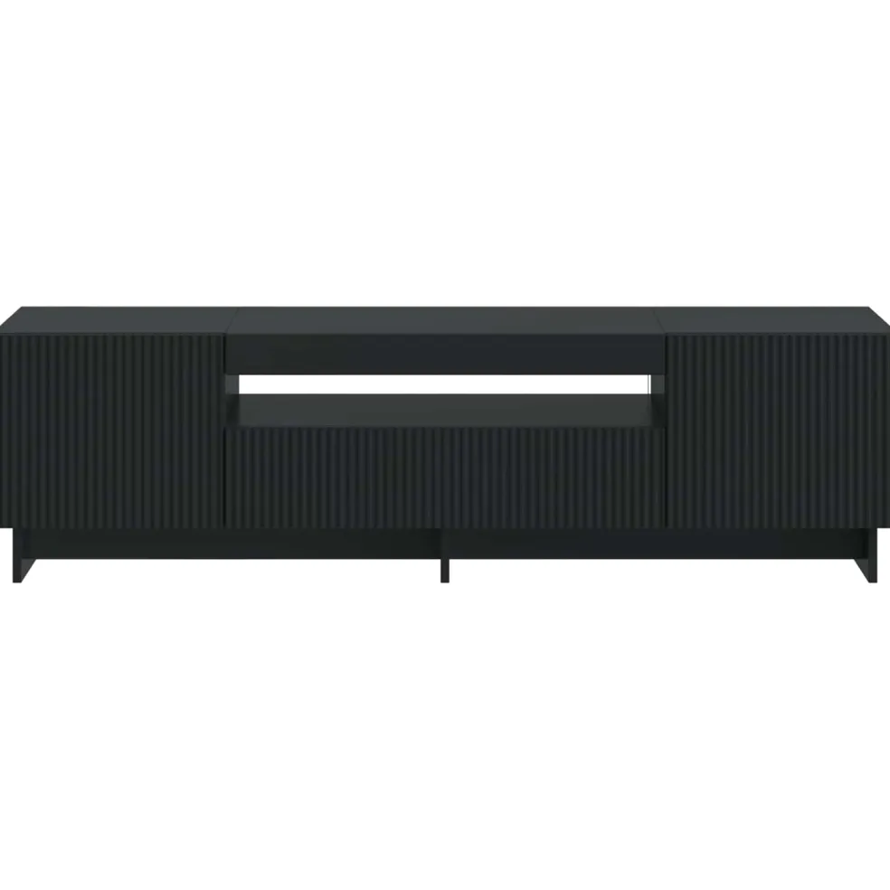 vidaXL LED tv-meubel EDE 153 x 35 x 43 cm Zwart Bewerkt hout