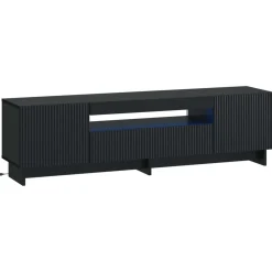 vidaXL LED tv-meubel EDE 153 x 35 x 43 cm Zwart Bewerkt hout