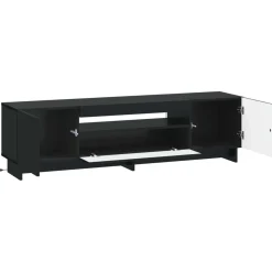 vidaXL LED tv-meubel EDE 153 x 35 x 43 cm Zwart Bewerkt hout
