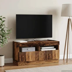 vidaXL LED tv-meubel Oud hout Bewerkt hout