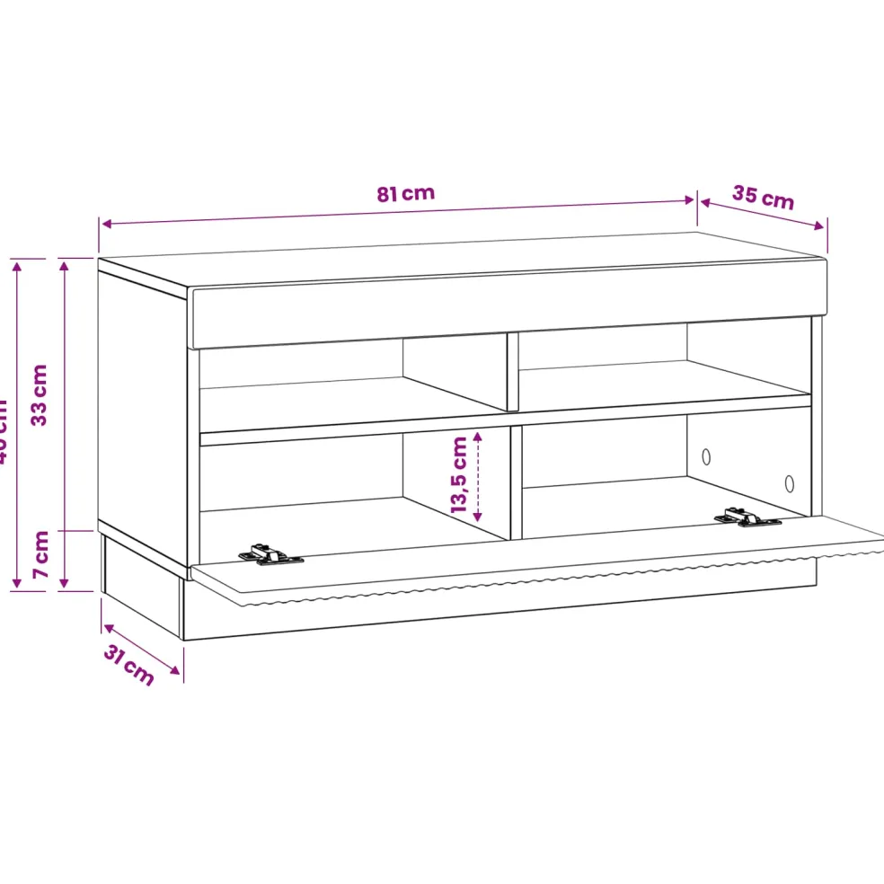 vidaXL LED tv-meubel Oud hout Bewerkt hout