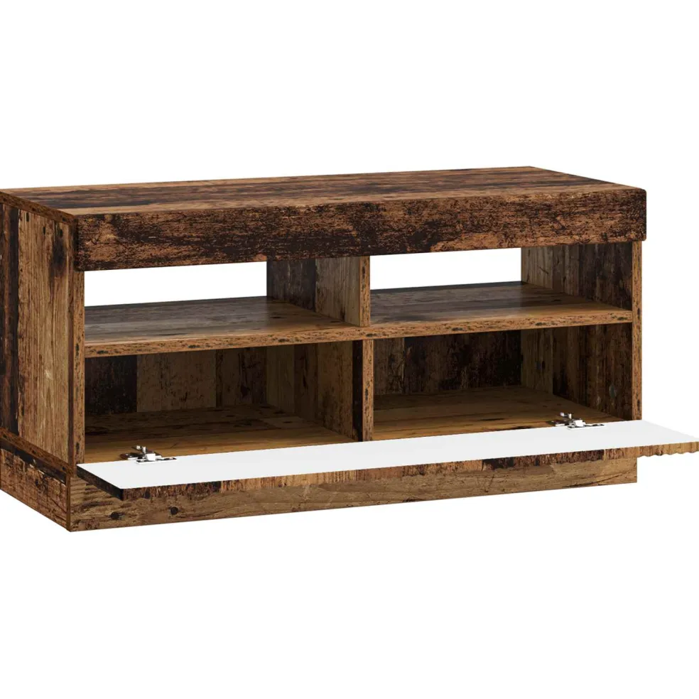 vidaXL LED tv-meubel Oud hout Bewerkt hout