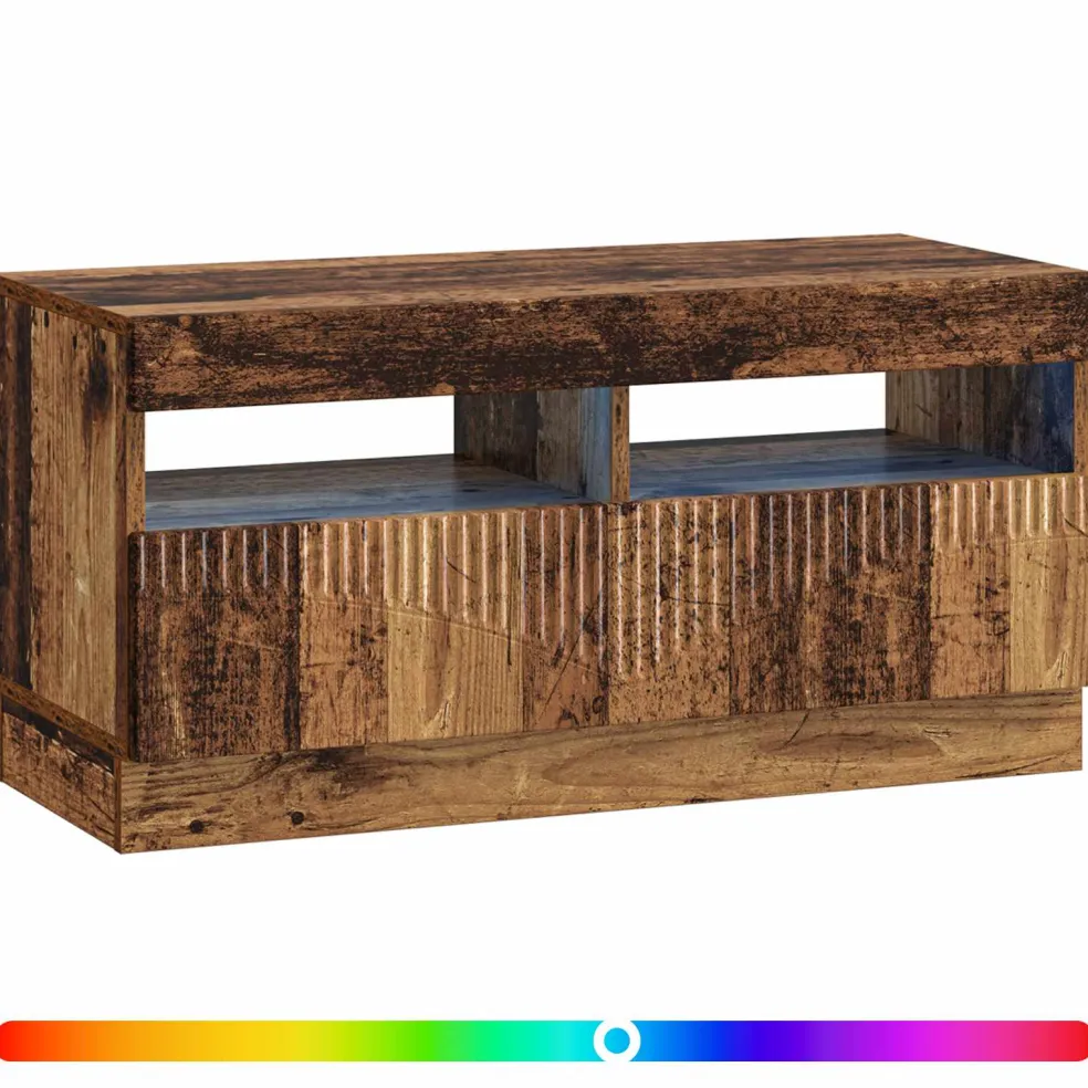 vidaXL LED tv-meubel Oud hout Bewerkt hout