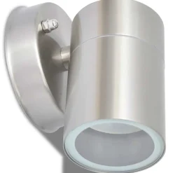 vidaXL LED-wandlamp buiten neerwaarts RVS 2 st