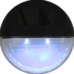 vidaXL LED-wandlampen solar rond zwart 12 st