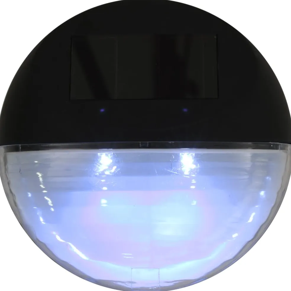 vidaXL LED-wandlampen solar rond zwart 12 st