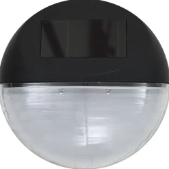 vidaXL LED-wandlampen solar rond zwart 12 st