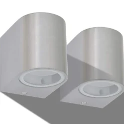 vidaXL LED-wandlamp tuin neerwaarts rond 2 st