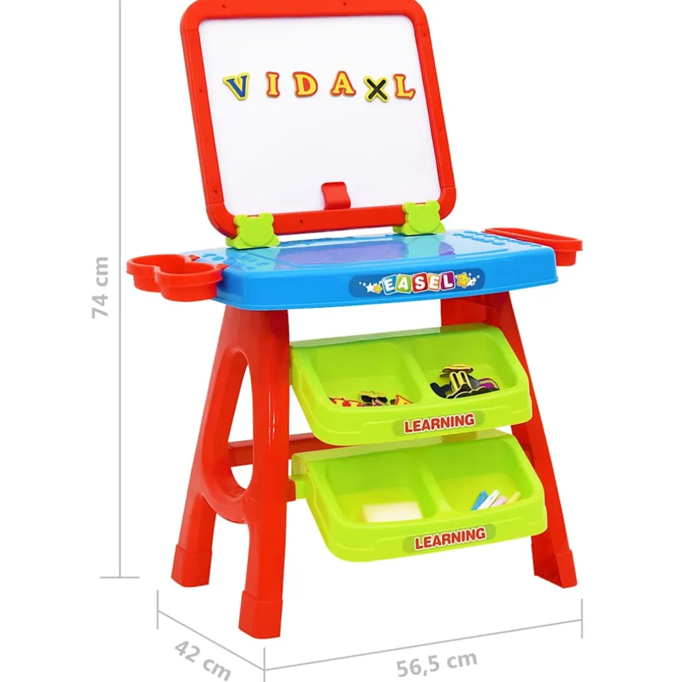 vidaXL Leerbord voor kinderen Easel and Learning 3-in-1