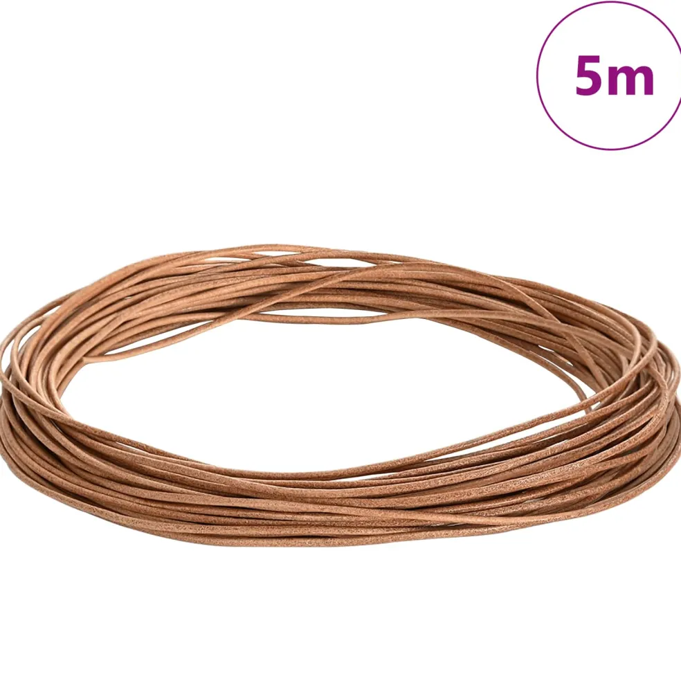 vidaXL Leren Koord 1 Bruin Ø1 mm x 5 m Leer