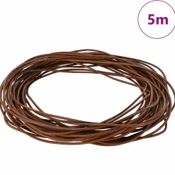 vidaXL Leren Koord 1 Licht Bruin Ø1 mm x 5 m Leer