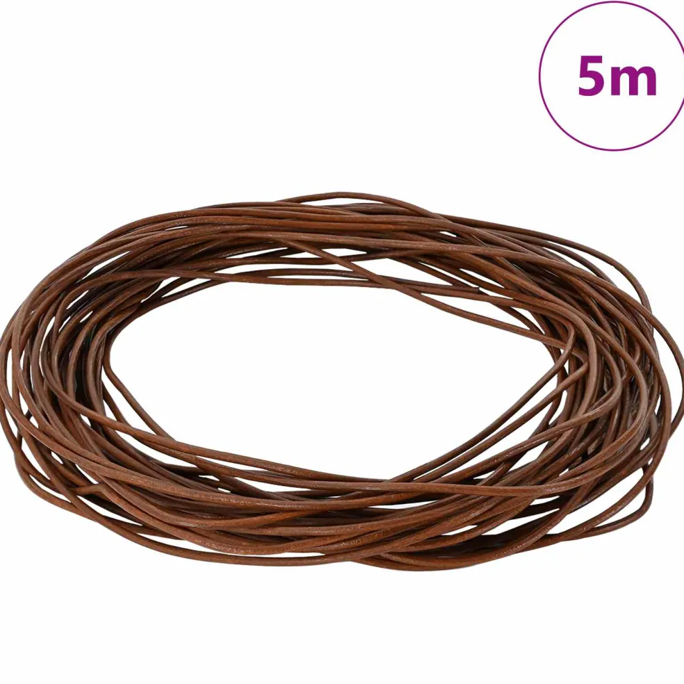 vidaXL Leren Koord 1 Licht Bruin Ø1 mm x 5 m Leer