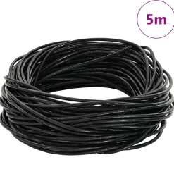 vidaXL Leren Koord 1 Zwart Ø1 mm x 5 m Leer
