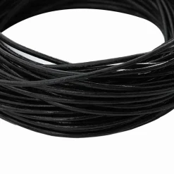 vidaXL Leren Koord 1 Zwart Ø1 mm x 5 m Leer