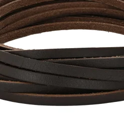 vidaXL Leren riem 1 Donkerbruin 200 x 0,3 cm Leer