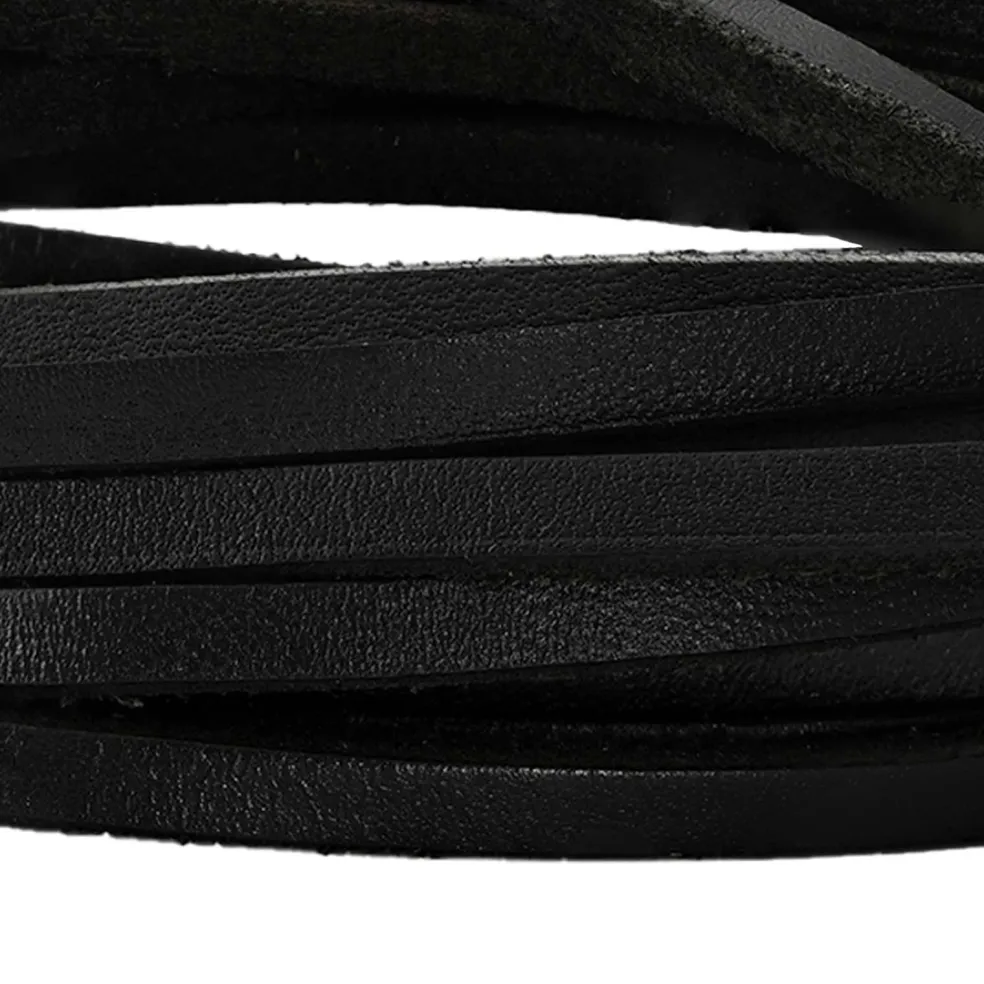 vidaXL Leren riem 1 Zwart 200 x 0,3 cm Leer