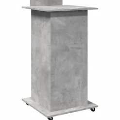 vidaXL Lessenaar met wielen en lade 55x55x107 cm hout betongrijs