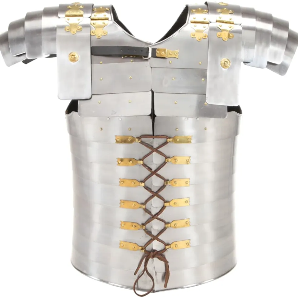 vidaXL Lichaamsharnas Romeins replica LARP staal zilverkleurig