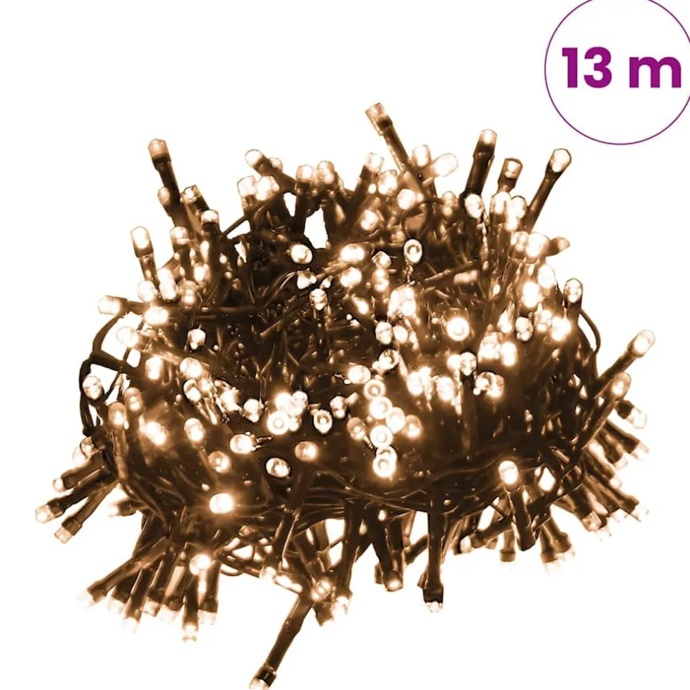 vidaXL Lichtslinger compact met 400 LED's warmwit 13 m PVC